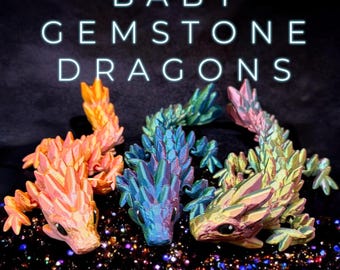 3D Printed Baby Gemstone Dragons - Cinderwing