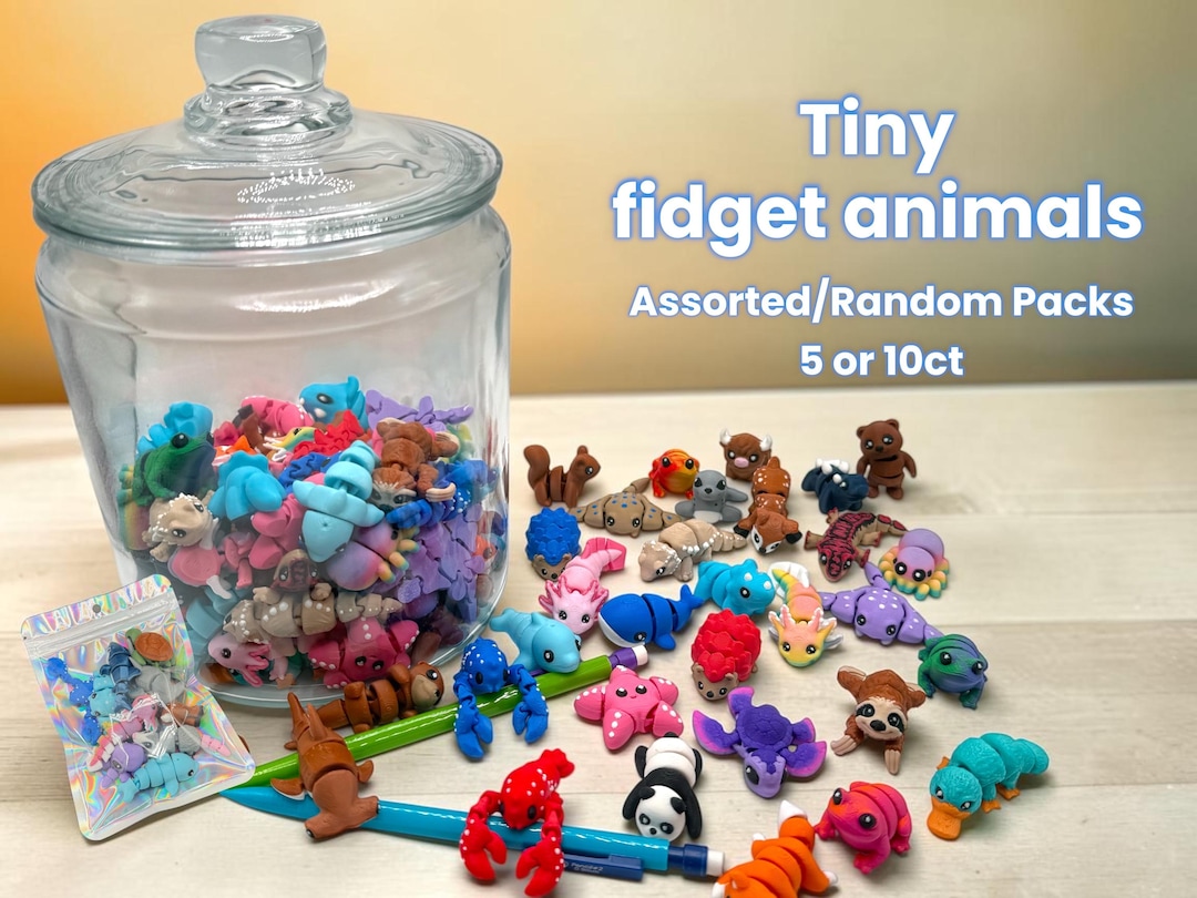 Small Fidgetlist Tiny Fidget Animals - 5/10 Ct Packs - Random Mix - Etsy