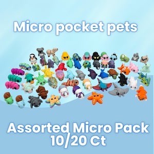 Micro Pocket Pets – 3D Printed Articulated Animals - 10/20 Ct Packs