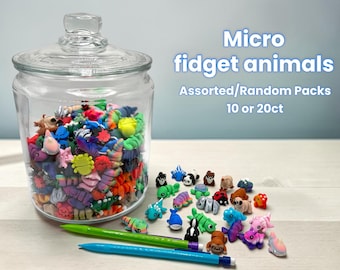 Micro Fidget Animals – 3D Printed Articulated Animals - 10/20 Ct Packs