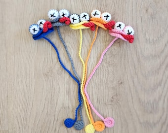 Funny Squashed Animal Crochet Bookmark, Quirky Book Lover Gift, 100% Cotton Amigurumi Reading Accessory, Cute Bookworm Gift
