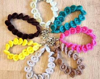 Handmade Crochet Spiral Keychain | 100% Cotton Curly Bag Charm | Boho Key Ring | Cute Backpack Accessory | Gift for Her