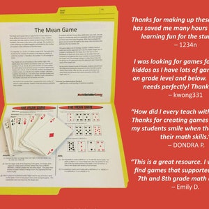 42 Printable Math Games for Middle School & Upper Elementary Students ...