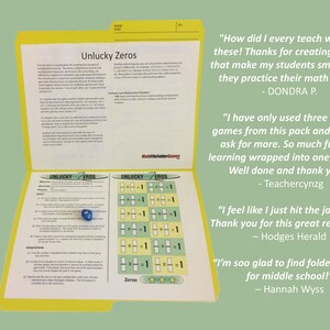 42 Printable Math Games for Middle School & Upper Elementary Students ...