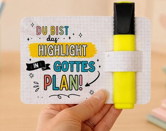 Highlighter band printable template "Highlight in God's Plan" | Christian gift for children in school, religious education, youth groups
