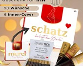 90 Merci Banderolen und Cover Schatz Valentinstag Geschenk Idee für IHN, Freund, Mann, Jahrestag, Liebe, Lieblingsmensch, DIY digital