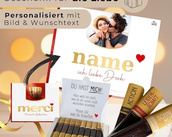 Personalisierte Merci Schokolade Valentinstag Geschenk | Für Ihn, für Sie, Freund Freundin Mann Frau Jahrestag Liebe Schokolade, DIY digital