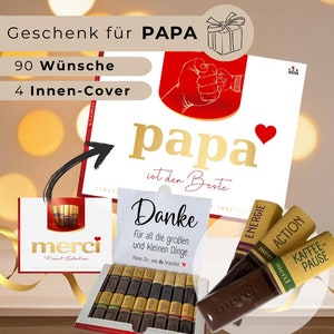 90 Merci Banderolen + Cover PAPA Download, Last Minute Geschenk Idee, Wünsche, Geschenkbox Vatertag, Geburtstag, Kleinigkeit, vom Kind