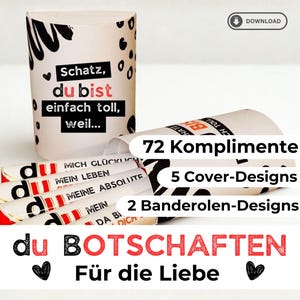 Duplo Wrapper Download – 72 Love Messages & Compliments – Valentine's Day Gift Idea for Men and Women, DIY Gift Box