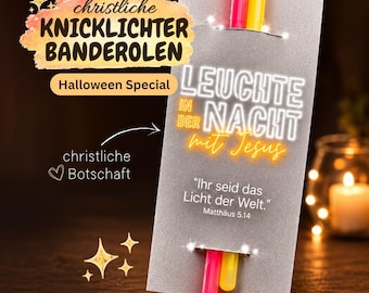 Christian Halloween glow stick wrappers with Bible verse, Light of the World, for neighbors & children, download, gift and party favor