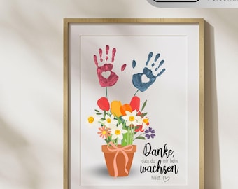Personalized handprint poster - Easter gift, gift from children for grandma, mom, dad, download, for Mother's Day, birthday, Easter