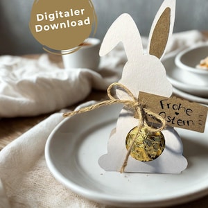Rocher Osterhase Bastel Vorlage | Kleines Mitbringsel zu Ostern | Download I Kindergeburtstag Hase I Platzkarte personalisierbar I Hochzeit