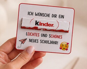 New school year greeting for students from teacher, back-to-school gift, Kinder chocolate bar, child's play, first day of school, printable template