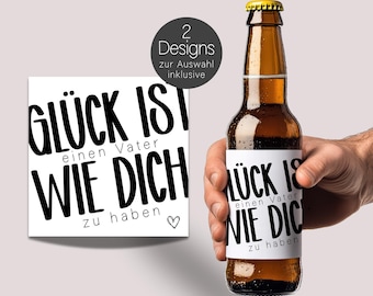 Beer wine bottle label, happiness is to have a father like you, birthday, beer label, man, Father's Day gift, wine label banderole
