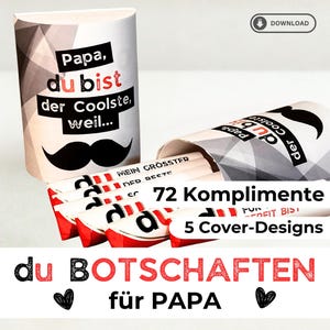 72 envoltorios Duplo para papá: mensajes de amor, felicitaciones, regalo de último minuto, Día del Padre, San Valentín y cumpleaños. Descargar.