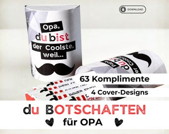 63 Duplo wrappers for Grandpa – loving messages, sayings & compliments, gift idea, last-minute chocolate gift, download