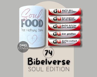 74 Duplo wrappers with Bible verses for the soul – comfort & hope, Christian gift idea for birthdays, Easter, Advent, pull-tab verses