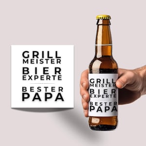 Beer bottle label grill master, beer expert, best dad, Father&#39;s Day gift, birthday, beer label, man, tool, banderole, label