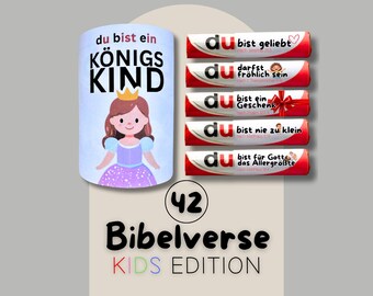 42 Duplo wrappers with Bible verses for children – Christian encouragement, gift idea for baptism, communion, confirmation & birthday