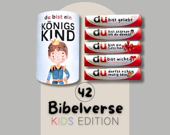 42 Duplo wrappers with Bible verses for children – Christian encouragement, gift idea for baptism, communion, confirmation & birthday