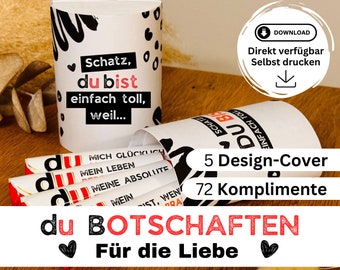 72 Duplo Banderolen Download - DU Botschaften, Last Minute Geschenk Idee, Komplimente, Geschenkbox, Liebeserklärung Mann Frau, Valentinstag