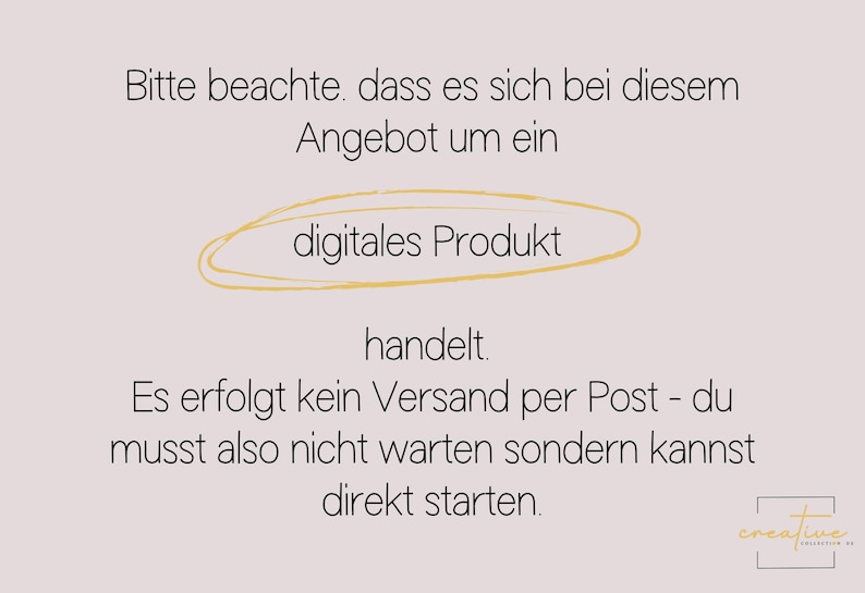 May include: A digital product announcement on a light beige background. The text is in black, with the words "digital product" highlighted in a yellow circle. The text states that there is no shipping.