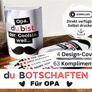 63 Duplo Banderolen OPA Download, du Botschaften, Last Minute Geschenk Idee, Komplimente, Geschenkbox Opa, Omi, Schokolade, Kleinigkeit