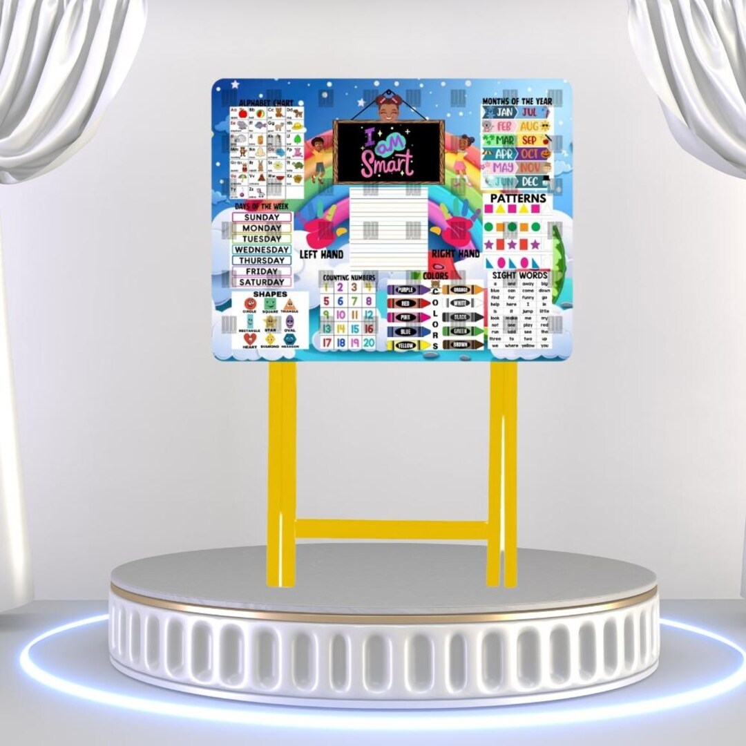 I Am Smart Learning Tray Table Design: Printable Educational Desk Mat ...