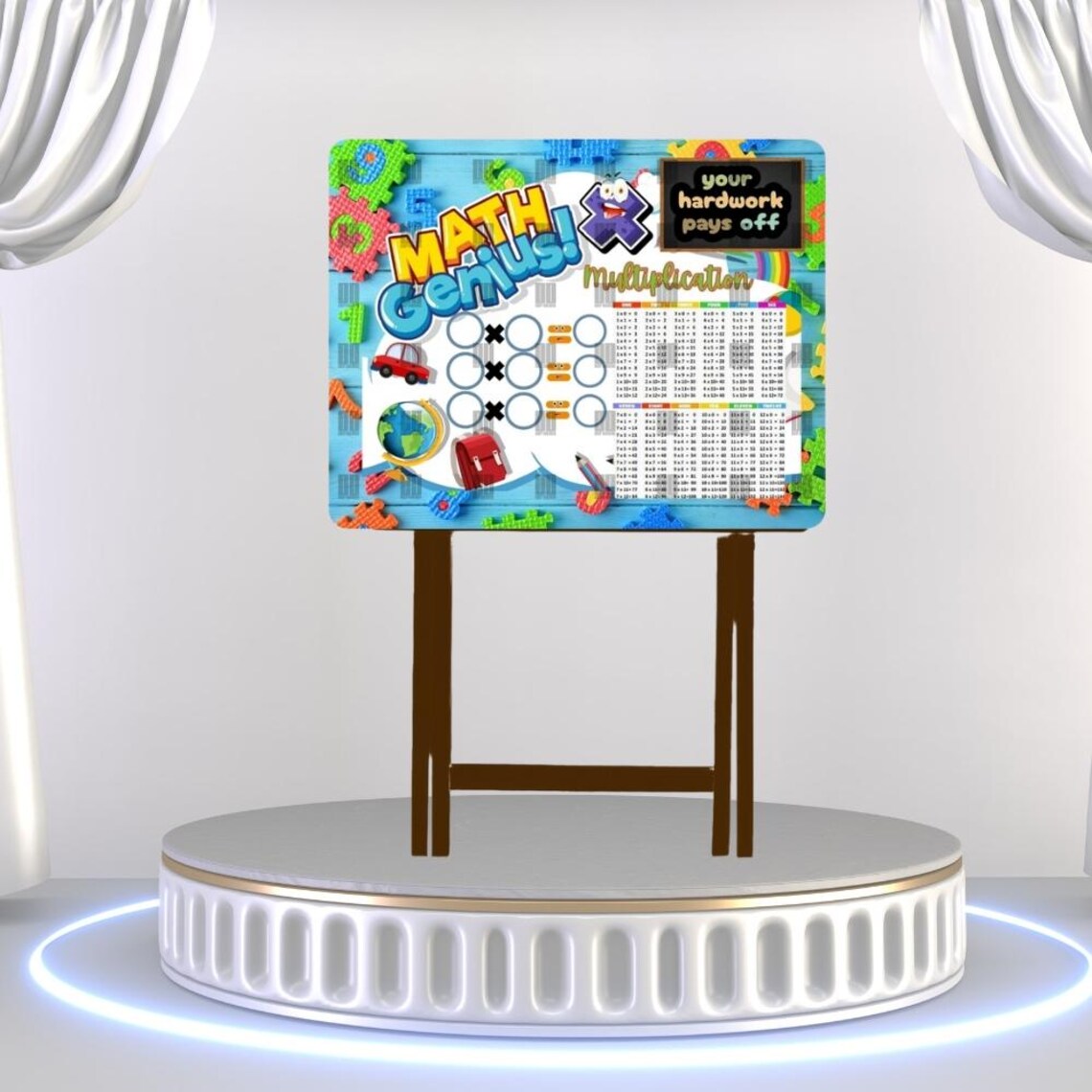 Multiplication Table Mat: Math Learning Tray Insert (digital Download ...