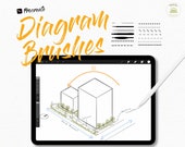 Architecture Procreate Diagram Brush Set, Symbols, Vegetation and People Stamp Brushes, Perfect for Diagrams and Site Analysis