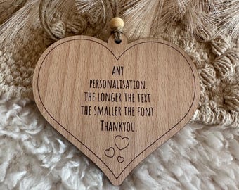 Personalised Valentine's heart/wooden engraved heart/bottle tag/basket tag/any personalisation.