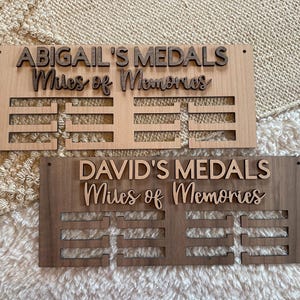 Personalised medal holder - running, swimming, gymnastics medal hanger - custom gift for runner, swimmer, gymnast - wall hung medal display