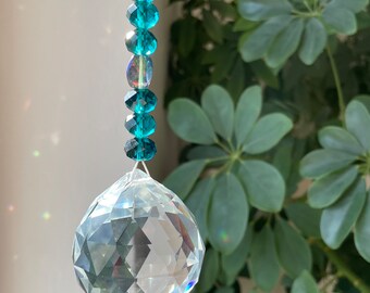 5 cm Kristall Sonnenfänger blau Töne suncatcher • Geschenk für Frauen  • facettiertes Glas • Geburtstag • Geschenk unter 20 Euro • Muttertag