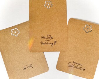 Geschenkkarte inkl. Hülle • Geburtstagskarte mit eigener Notiz möglich perfekt für Sonnenfänger Geschenk • Blumenmuster • Karte unter 2 Euro