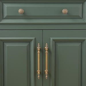 Brushed Antique Brass Cabinet Pull, Oval & Round Drawer Knob, Solid Brass Hardware Handle Bild 7