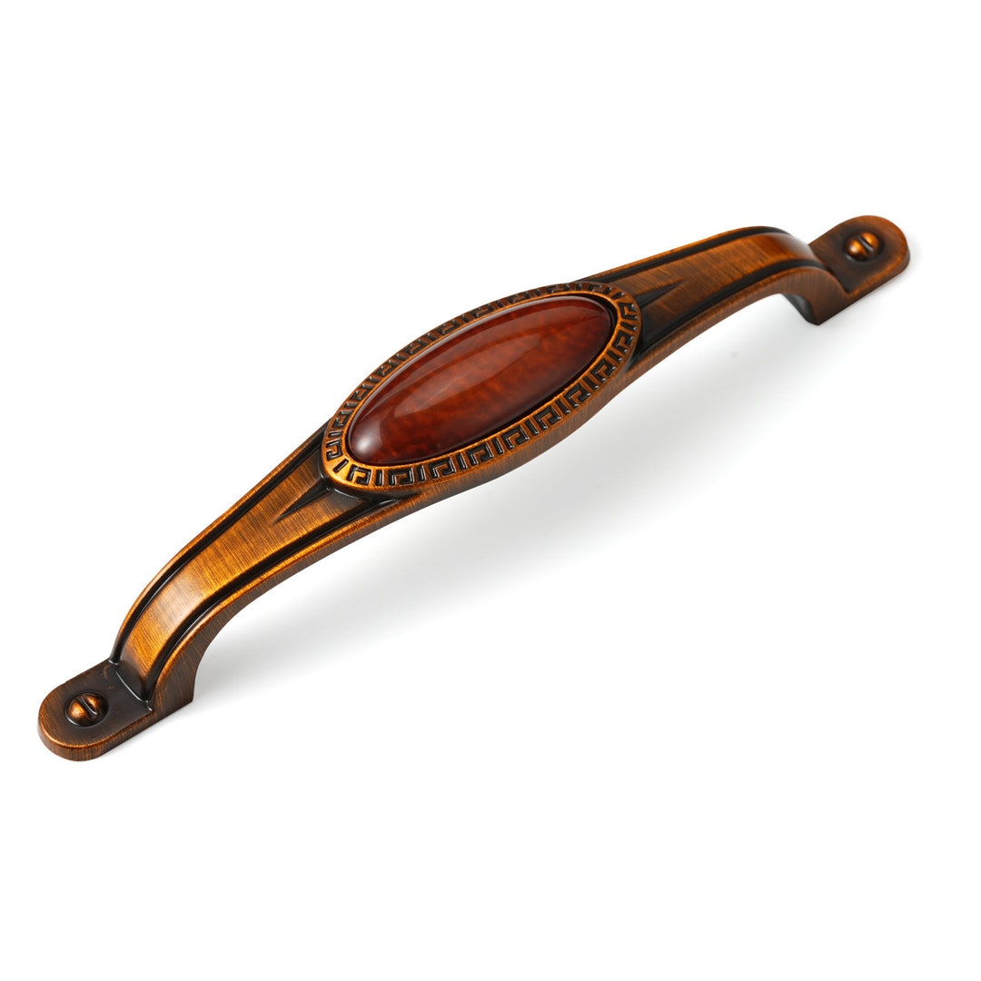 Luxury Maroon Vintage Bronze Pulls and Knobs, Elegant Kitchen