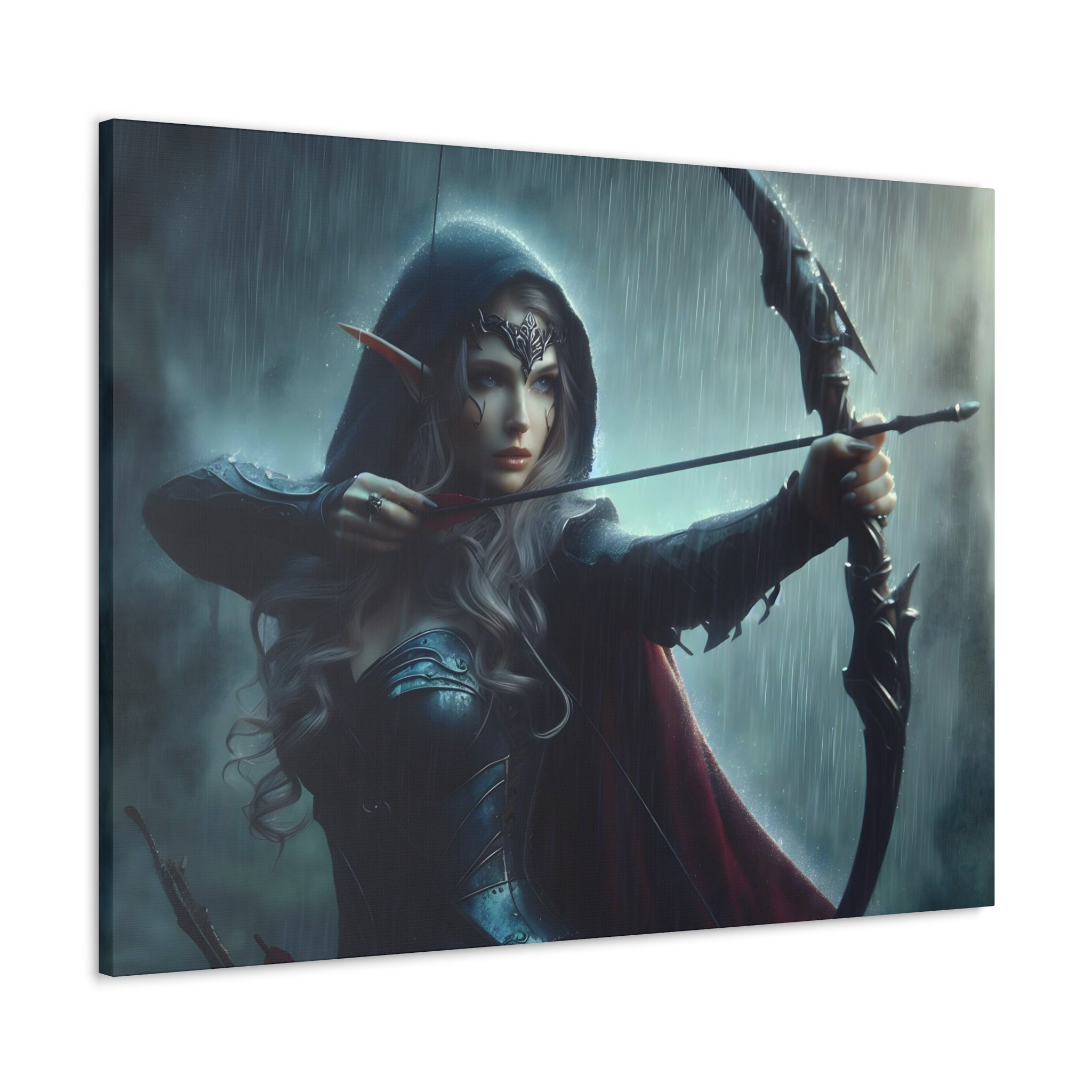 A Female Warrior Archer in the Midst of Battle Print,female Art,female ...