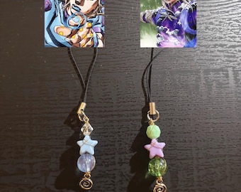 Johnny Gyro Steel Ball Run Phone Charms, JJBA Anime Inspired Accessory