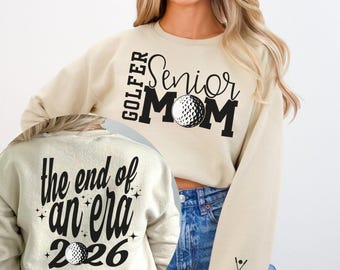 Senior Golfer Mom Sweatshirt With Player's Custom Name | Golf Senior Mom Hoodie | Golf Senior 2026 Sweatshirt