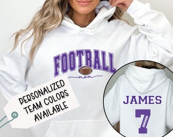 Custom Football Mom Hoodie, Personalized Team Number