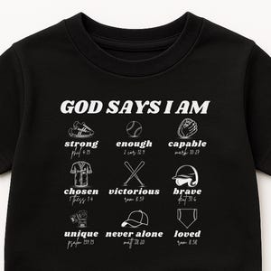 Christian Baseball Shirt, Bible Verse Baseball T-Shirt, Boys Play Ball Shirt, Christian Toddler Shirt, Youth Baseball Player Gift, Tee Ball zdjęcie 2