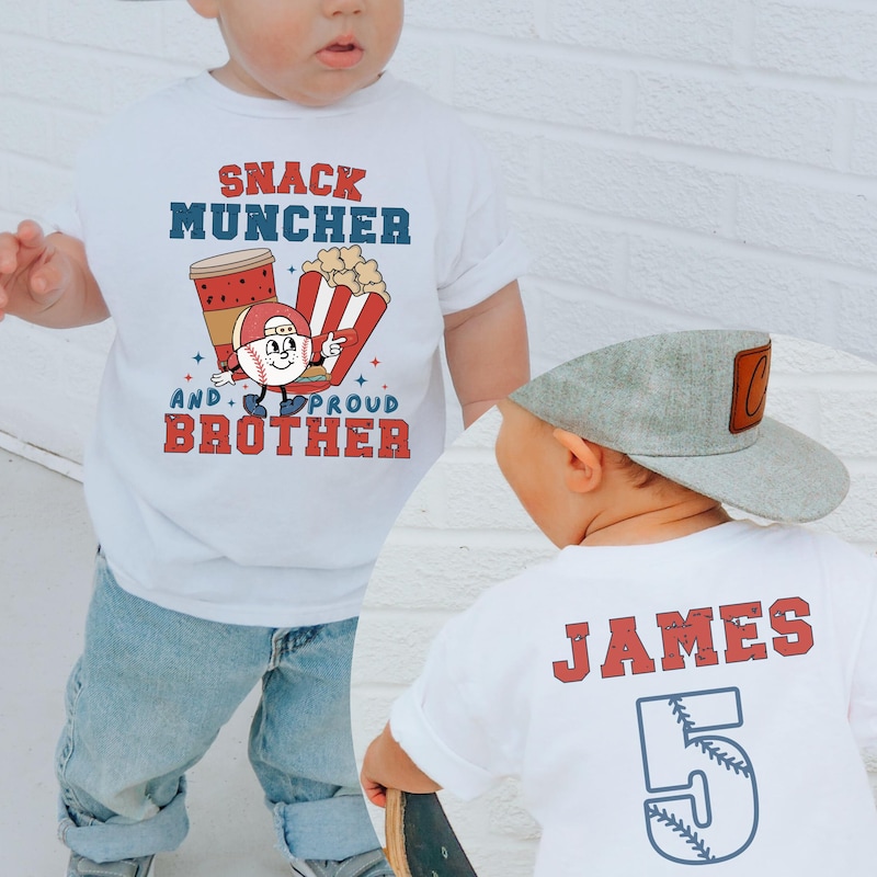 Personalized Baseball Shirt, Brother Toddler Baseball Shirt, Baseball Brother T-Shirt, Little Sibling Softball, Game Day Ballpark Shirt