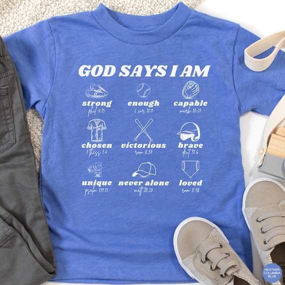 Christian Baseball Shirt, Bible Verse Baseball T-Shirt, Boys Play Ball Shirt, Christian Toddler Shirt, Youth Baseball Player Gift, Tee Ball