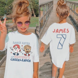 Custom Baseball Toddler Shirt, Brother Toddler Baseball Shirt, Baseball Cheerleader T-Shirt, Little Sibling Softball, Baseball College Shirt