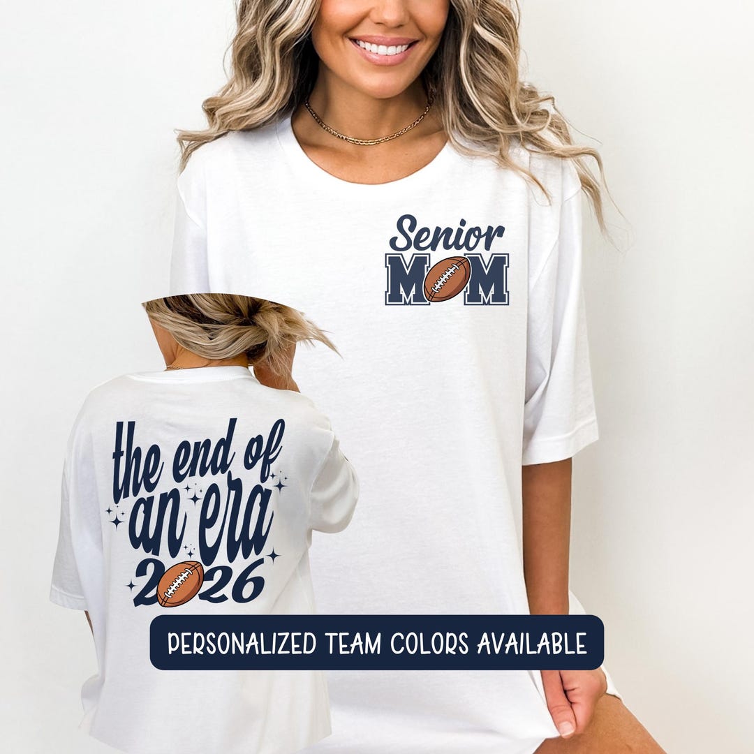 2026 Senior Football Mom Tshirt, Custom Team Colors