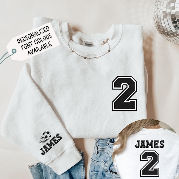 Personalized Soccer Number Hoodie, Soccer Mama Sweater, Soccer Girlfriend Gift, Custom Name and Soccer Number Sweatshirt, In My Soccer Era