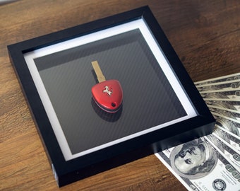 Framed Ferrari Key - Slim Frame // Wall Art // Display Decoration