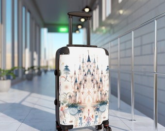 Enchanted Castle Fairy Tale Suitcase -- princess, fairy tale illustration, kingdom, carry on suitcase, large suitcase, suitcase set, travel