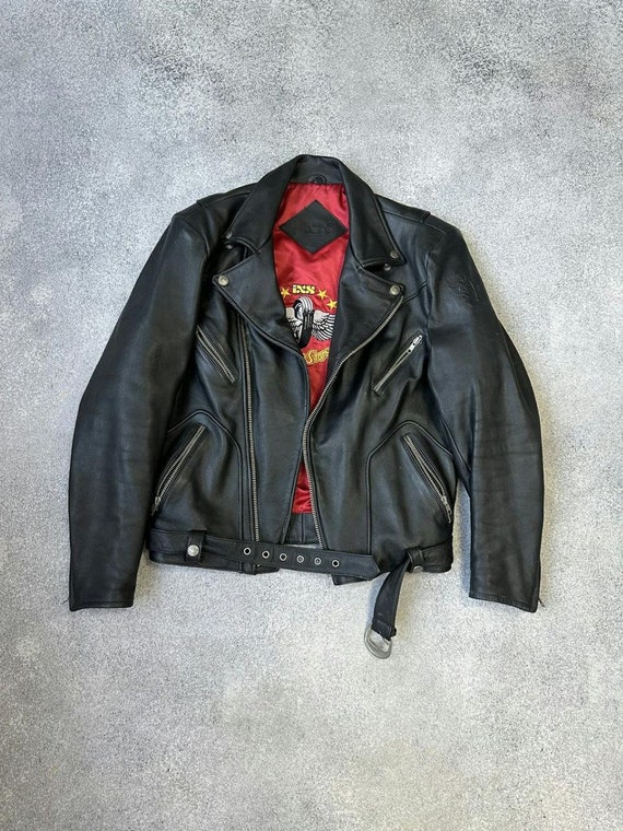 VTG IXS Highway Star Biker Heavy Leather Jacket - image 1