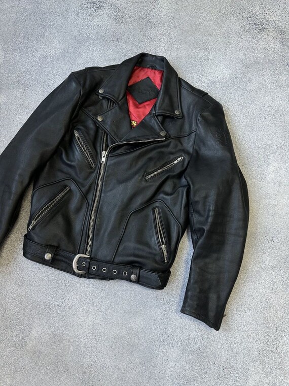 VTG IXS Highway Star Biker Heavy Leather Jacket - image 5